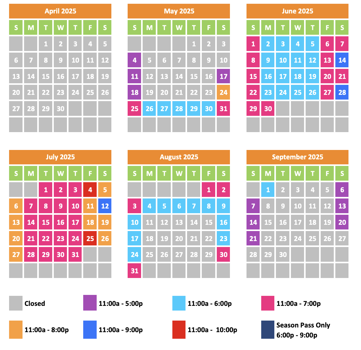 Operating Calendar